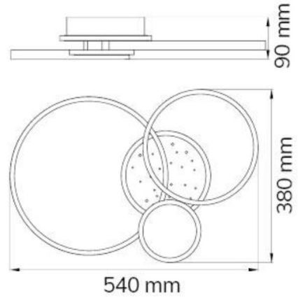 Wofi 11657 - LED Dimmable surface-mounted chandelier KIAH LED/32,5W/230V 3000K