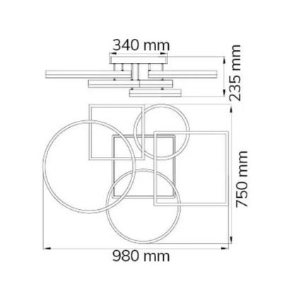 Wofi 11981 - LED Dimmable surface-mounted chandelier VAASA LED/80W/230V