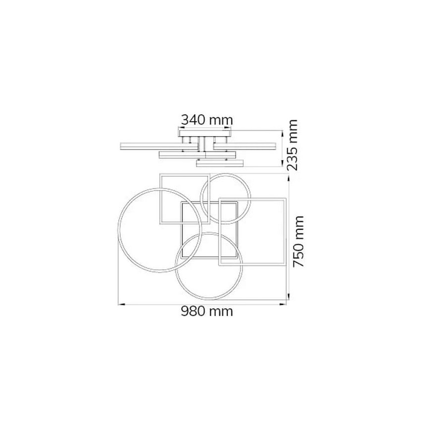 Wofi 11981 - LED Dimmable surface-mounted chandelier VAASA LED/80W/230V