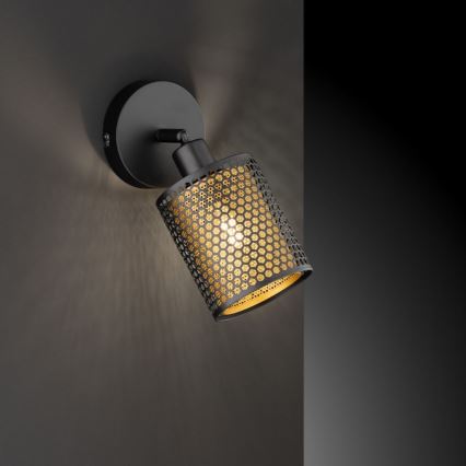 Wofi 12106 - Wall spotlight CHEVAL 1xE14/28W/230V black/gold