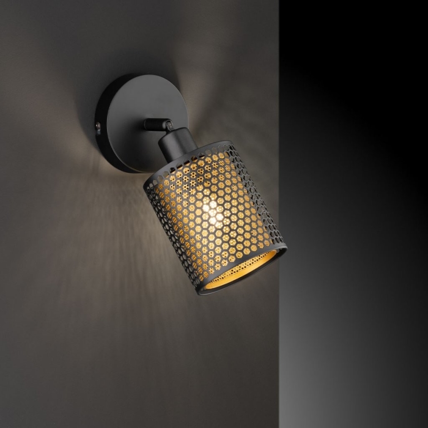 Wofi 12106 - Wall spotlight CHEVAL 1xE14/28W/230V black/gold