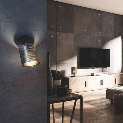 Wofi 12106 - Wall spotlight CHEVAL 1xE14/28W/230V black/gold