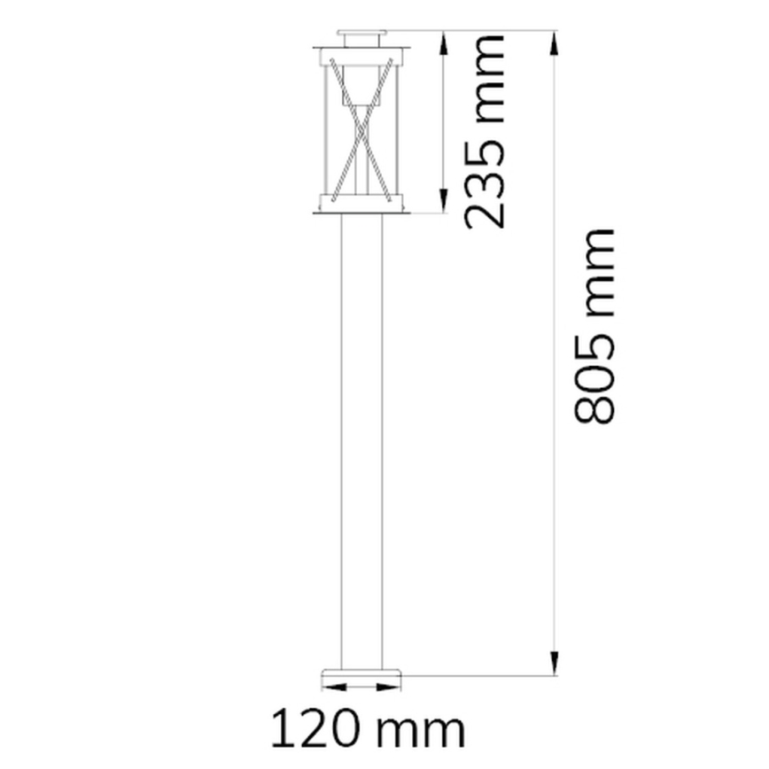 Wofi 12236 - Outdoor lamp DELIAN 1xE27/10W/230V IP54 80,5 cm