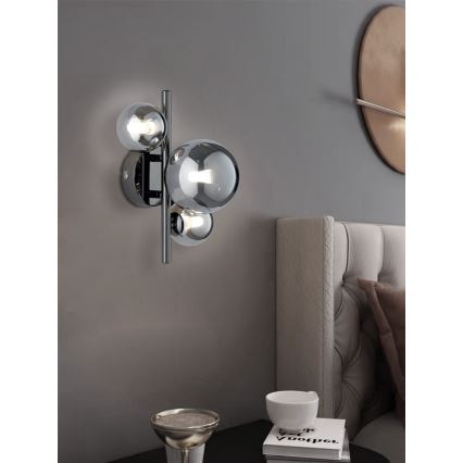 Wofi 4014.03.24.9000 - LED Wall light VILLA 3xG9/3W/230V black/shiny chrome