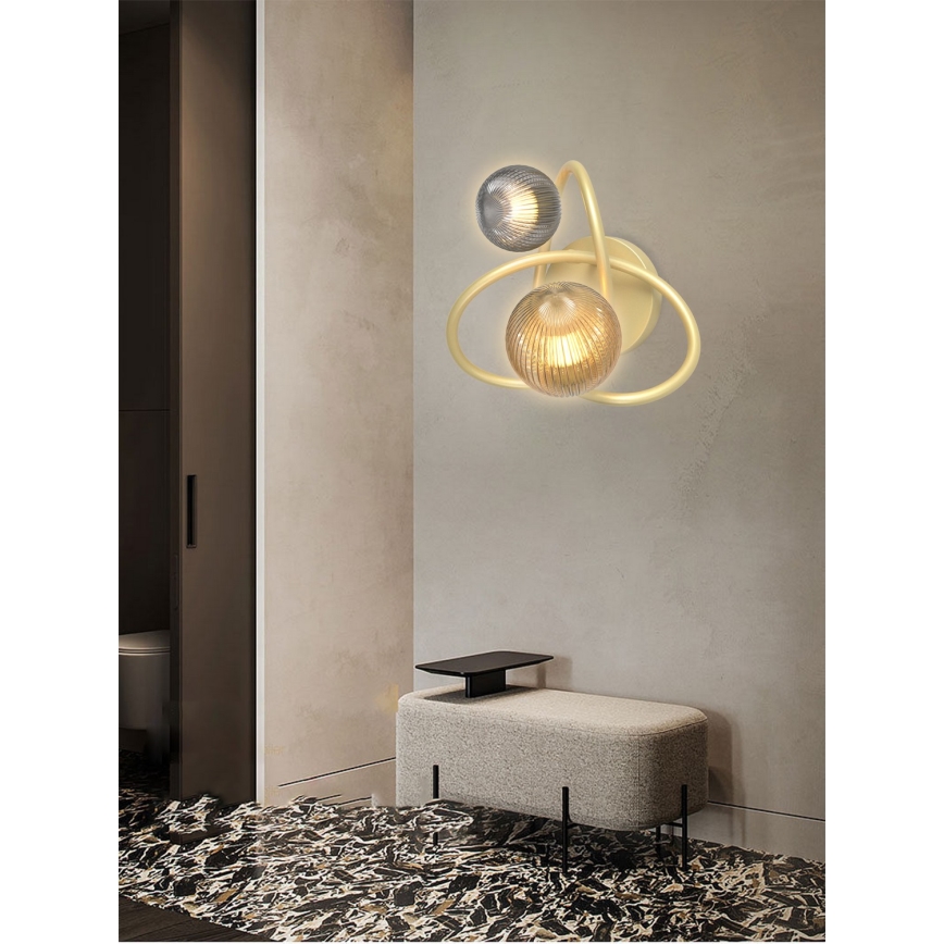 Wofi 4015-204 - LED Wall light METZ 2xG9/3,5W/230V gold/grey