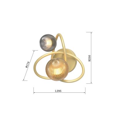 Wofi 4015-204 - LED Wall light METZ 2xG9/3,5W/230V gold/grey