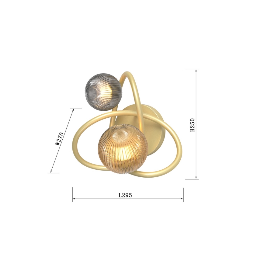 Wofi 4015-204 - LED Wall light METZ 2xG9/3,5W/230V gold/grey