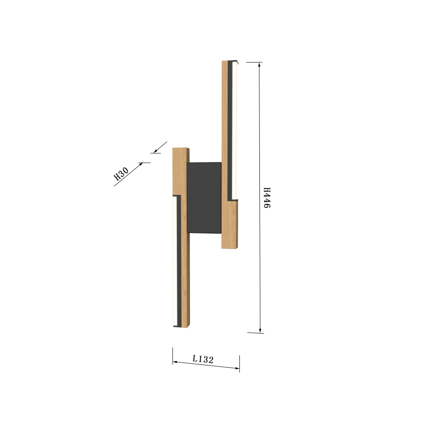 Wofi 4031-206- Dimmable LED wall light PALERMO 11W/230V rubberwood