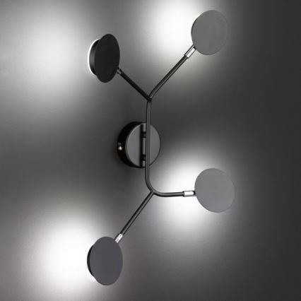 Wofi 446604109000 - LED Wall light BELIZE 4xLED/5W/230V 3000K black