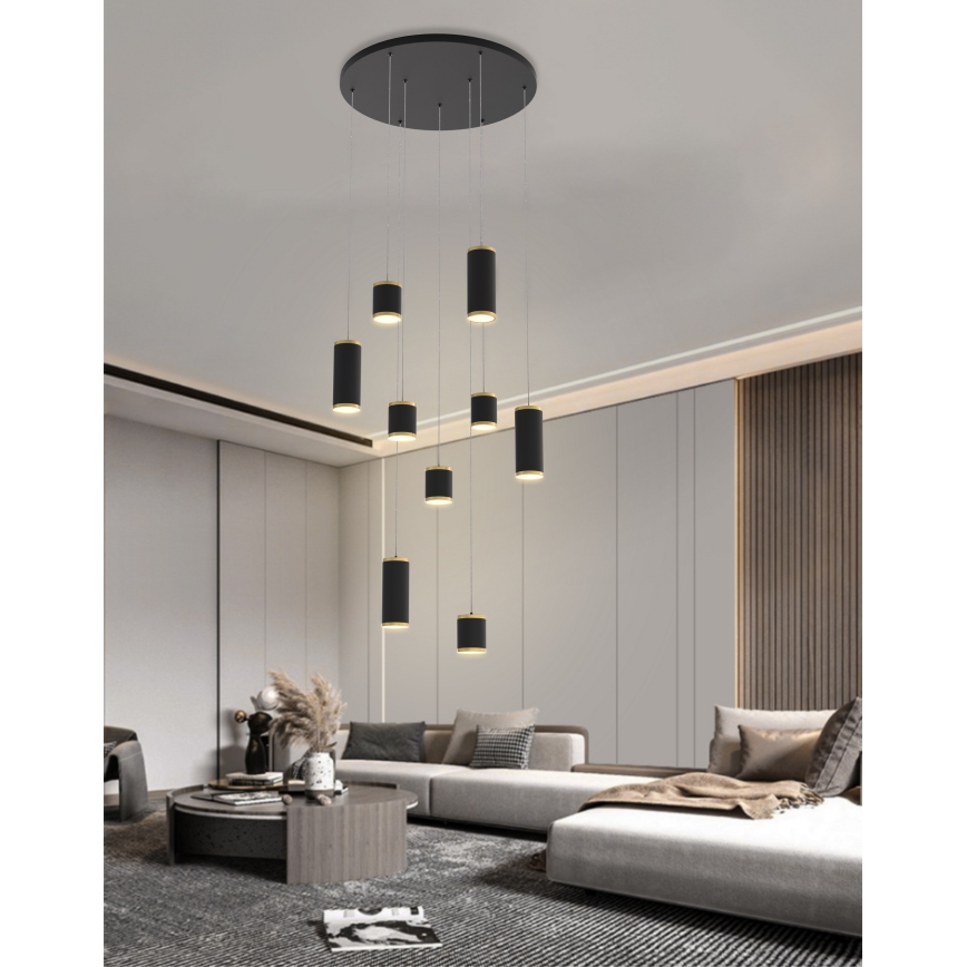 Wofi 5003-904 - LED Dimmable chandelier on a string TOULOUSE LED/57W/230V black/gold