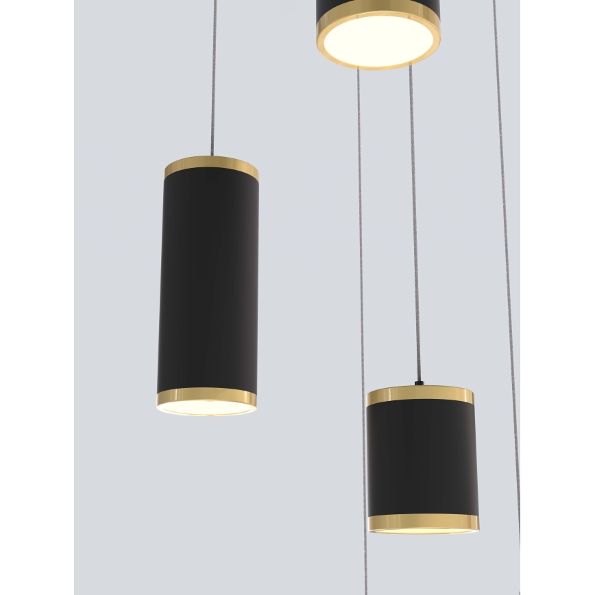 Wofi 5003-904 - LED Dimmable chandelier on a string TOULOUSE LED/57W/230V black/gold