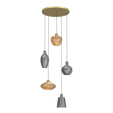 Wofi 5005-501 - Chandelier on a string ROUEN 5xE14/40W/230V gold/grey