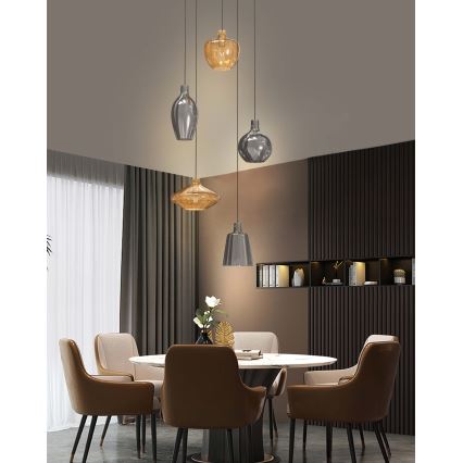 Wofi 5005-501 - Chandelier on a string ROUEN 5xE14/40W/230V gold/grey