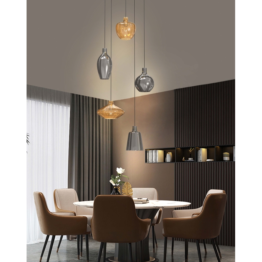 Wofi 5005-501 - Chandelier on a string ROUEN 5xE14/40W/230V gold/grey