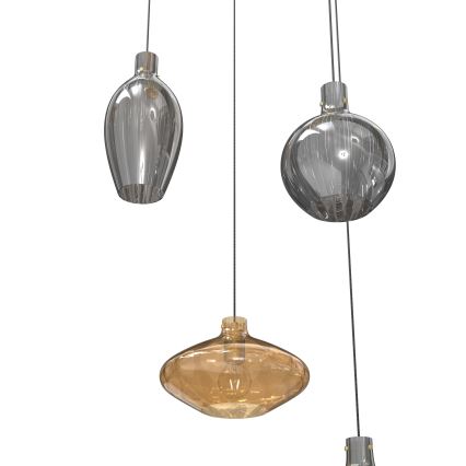 Wofi 5005-501 - Chandelier on a string ROUEN 5xE14/40W/230V gold/grey