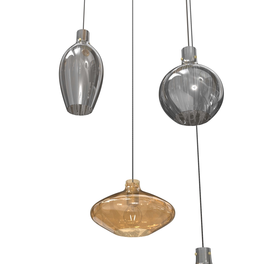 Wofi 5005-501 - Chandelier on a string ROUEN 5xE14/40W/230V gold/grey