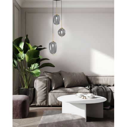 Wofi 5007-302 - Chandelier on a string BELLEVILLE 3xE14/40W/230V black/gold