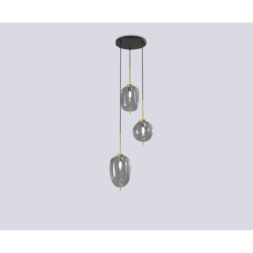 Wofi 5007-302 - Chandelier on a string BELLEVILLE 3xE14/40W/230V black/gold