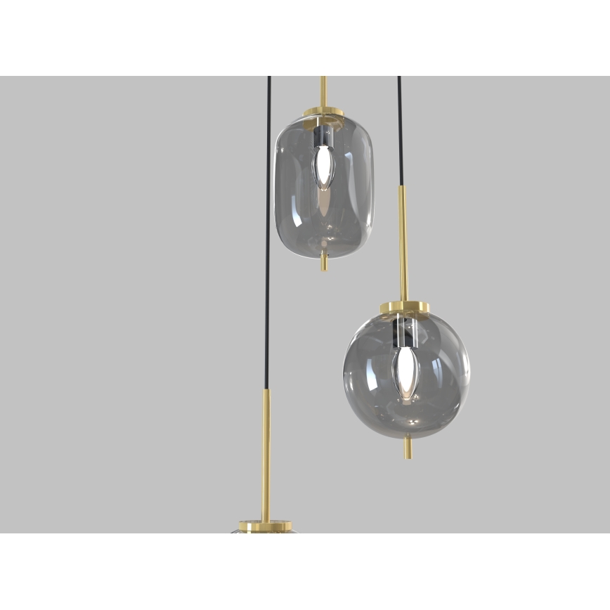 Wofi 5007-302 - Chandelier on a string BELLEVILLE 3xE14/40W/230V black/gold