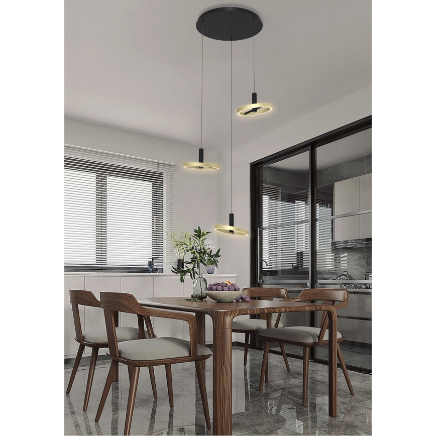 Wofi 5016-304 - LED Dimmable chandelier on a string BREST LED/26W/230V black/gold