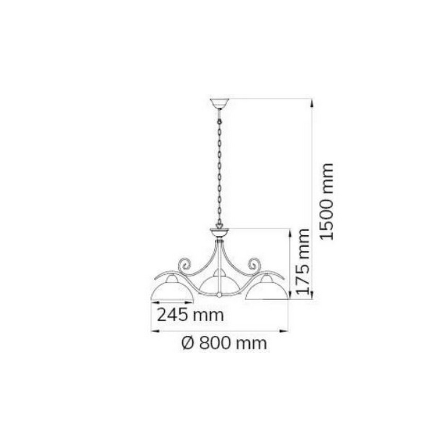 Wofi 5128.03.09.0000 - Chandelier on a chain LACCHINO 3xE27/60W/230V