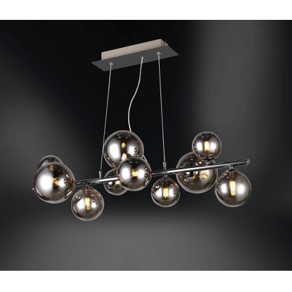 Wofi 6014.10.24.9000 - LED Chandelier on a string VILLA 10xG9/3W/230V black/shiny chrome