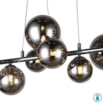Wofi 6014.10.24.9000 - LED Chandelier on a string VILLA 10xG9/3W/230V black/shiny chrome