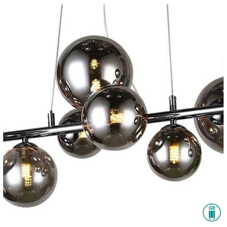 Wofi 6014.10.24.9000 - LED Chandelier on a string VILLA 10xG9/3W/230V black/shiny chrome
