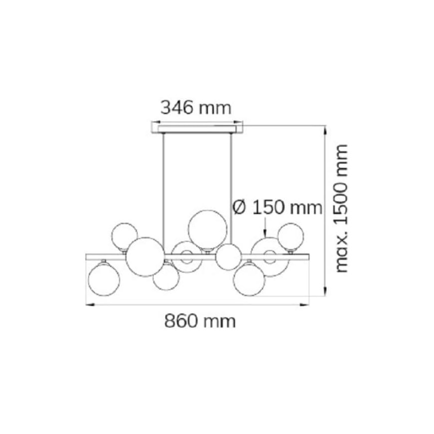Wofi 6014.10.24.9000 - LED Chandelier on a string VILLA 10xG9/3W/230V black/shiny chrome