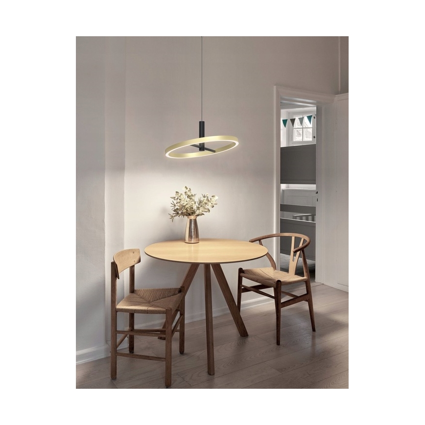 Wofi 6016-104L - BREST Dimmable LED cable-hung pendant light LED/19W/230V Ø 42 cm Black/Gold