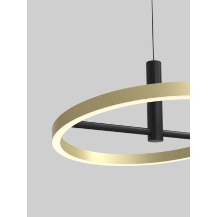 Wofi 6016-104L - BREST Dimmable LED cable-hung pendant light LED/19W/230V Ø 42 cm Black/Gold