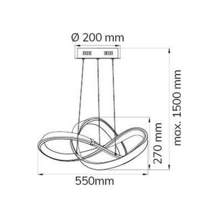 Wofi 6134.01.15.7000 - LED Dimmable chandelier on a string INDIGO LED/44W/230V