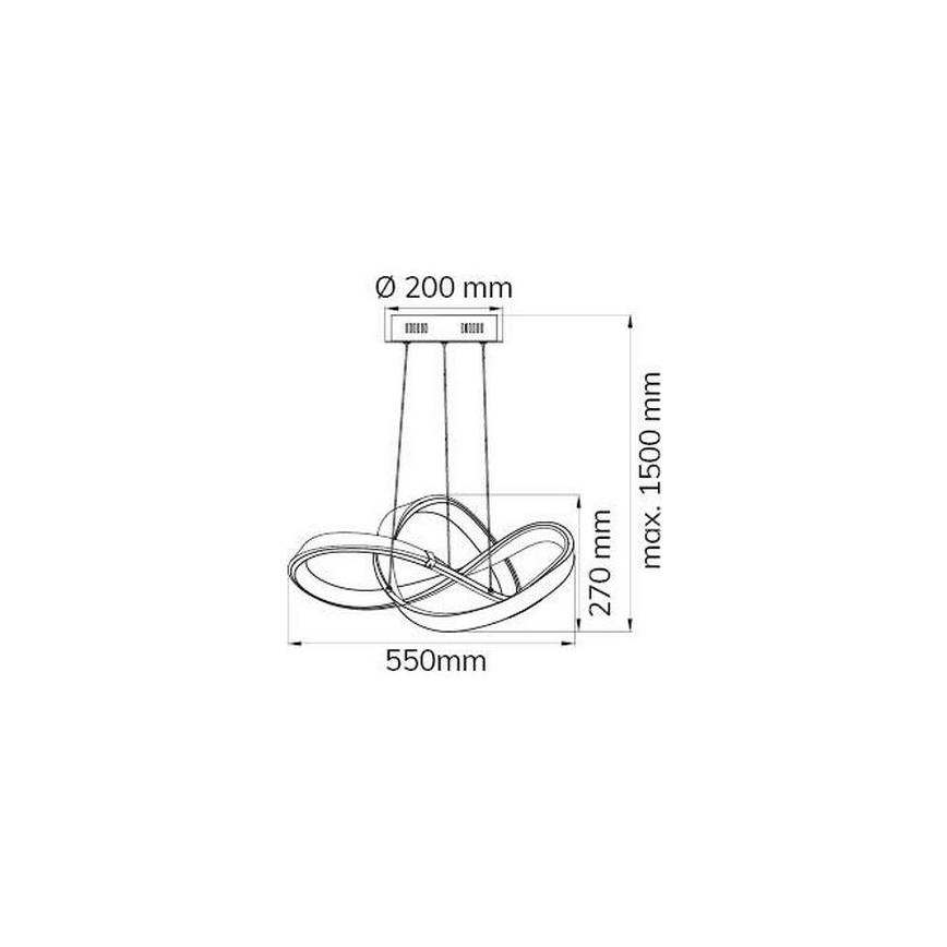 Wofi 6134.01.15.7000 - LED Dimmable chandelier on a string INDIGO LED/44W/230V