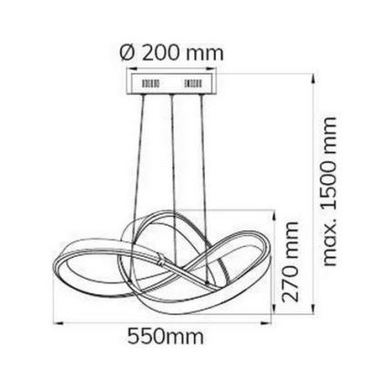Wofi 6134.01.88.9000 - LED Dimmable chandelier on a string INDIGO LED/44W/230V