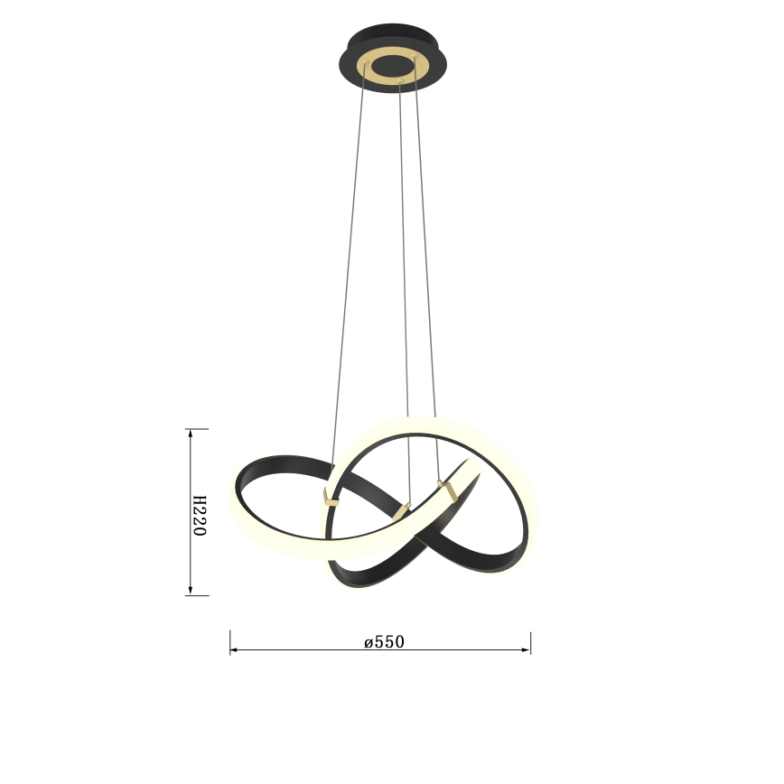Wofi 6134-104 - LED Dimmable chandelier on a string INDIGO LED/44W/230V black/gold