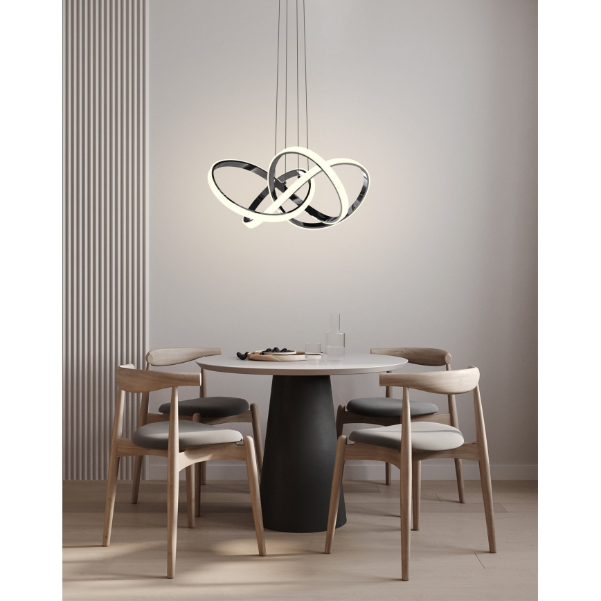 Wofi 6134-105L - LED Dimmable chandelier on a string INDIGO LED/50W/230V black/shiny chrome