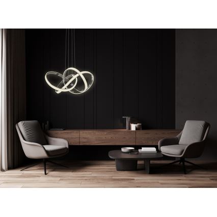 Wofi 6134-105L - LED Dimmable chandelier on a string INDIGO LED/50W/230V black/shiny chrome