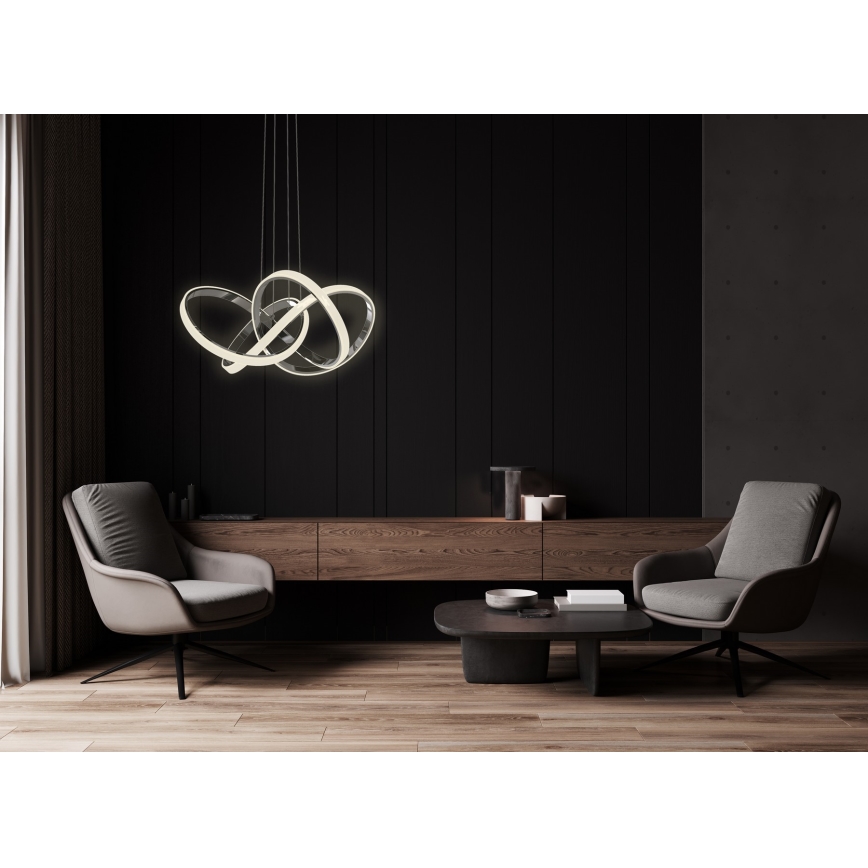 Wofi 6134-105L - LED Dimmable chandelier on a string INDIGO LED/50W/230V black/shiny chrome