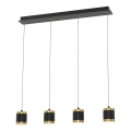 Wofi 7003-404 - LED Dimmable Cable Pendant TOULOUSE 4xLED/8.5W/230V black/gold