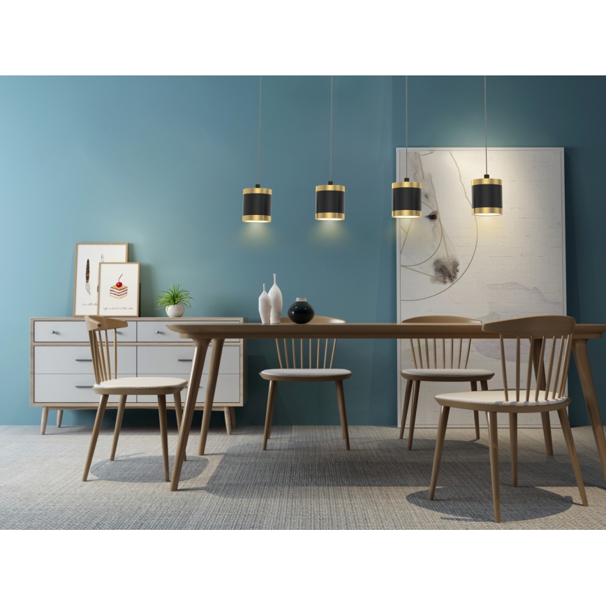 Wofi 7003-404 - LED Dimmable chandelier on a string TOULOUSE LED/34W/230V black/gold