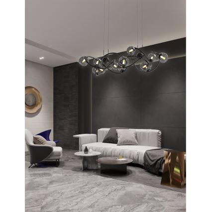 Wofi 7014-1405 - LED Chandelier on a string NANCY 14xG9/3,5W/230V black/shiny chrome