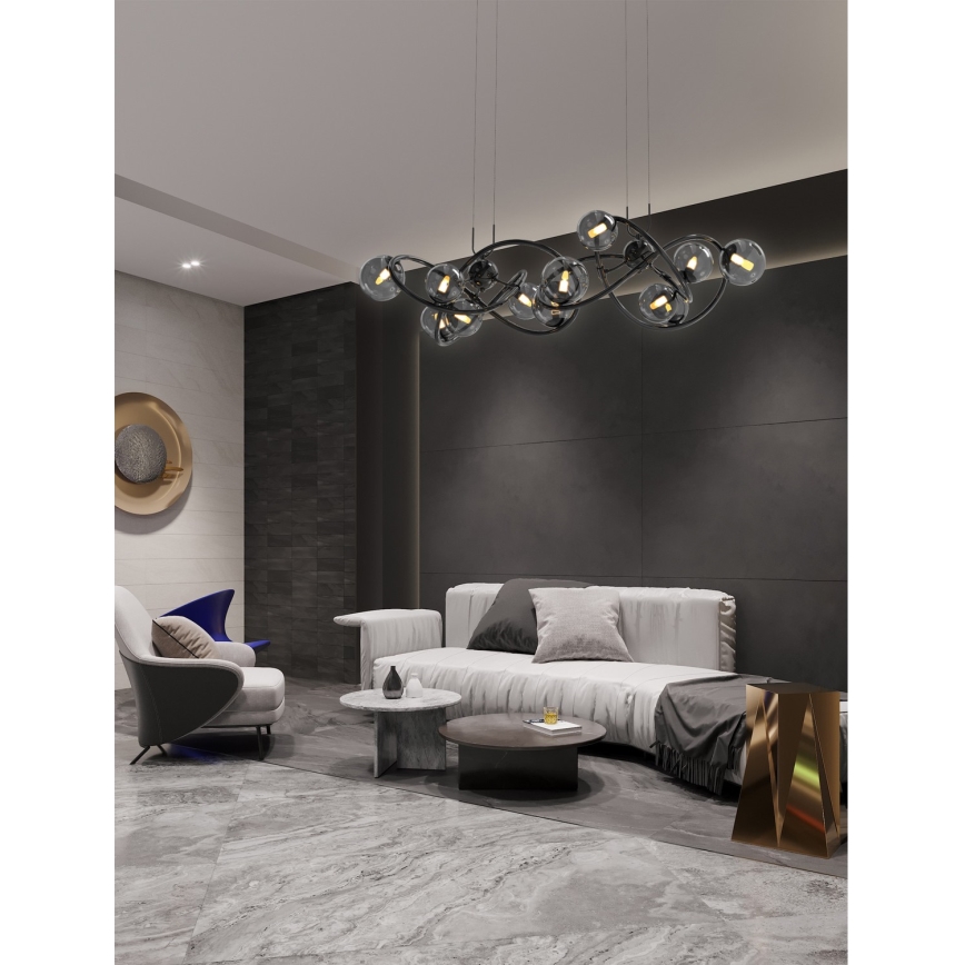 Wofi 7014-1405 - LED Chandelier on a string NANCY 14xG9/3,5W/230V black/shiny chrome