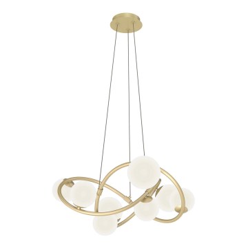 Wofi 7014-801 - LED Chandelier on a string NANCY 8xG9/3,5W/230V gold/white