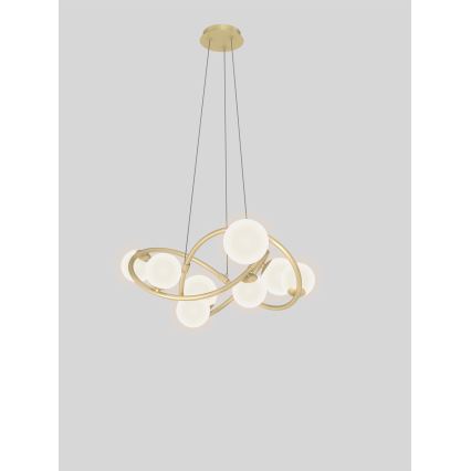 Wofi 7014-801 - LED Chandelier on a string NANCY 8xG9/3,5W/230V gold/white