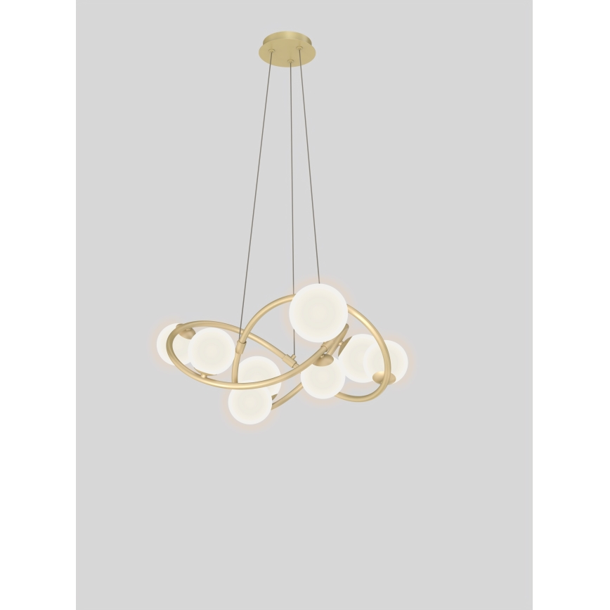 Wofi 7014-801 - LED Chandelier on a string NANCY 8xG9/3,5W/230V gold/white