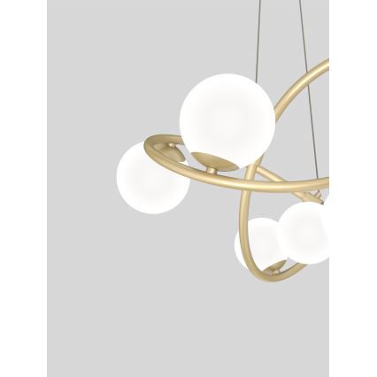 Wofi 7014-801 - LED Chandelier on a string NANCY 8xG9/3,5W/230V gold/white