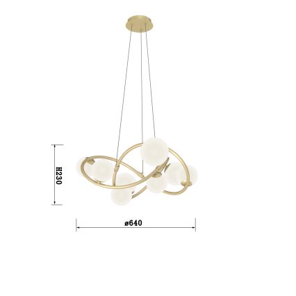 Wofi 7014-801 - LED Chandelier on a string NANCY 8xG9/3,5W/230V gold/white