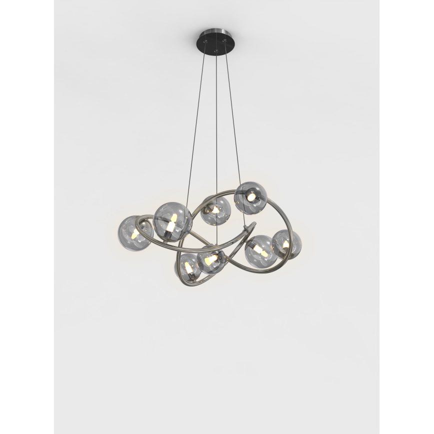 Wofi 7014-805 - LED Chandelier on a string NANCY 8xG9/3,5W/230V black/shiny chrome