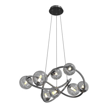Wofi 7014-805 - LED Chandelier on a string NANCY 8xG9/3,5W/230V black/shiny chrome