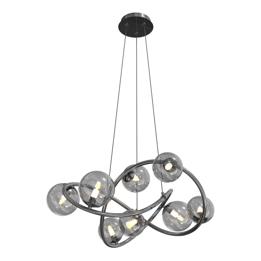 Wofi 7014-805 - LED Chandelier on a string NANCY 8xG9/3,5W/230V black/shiny chrome